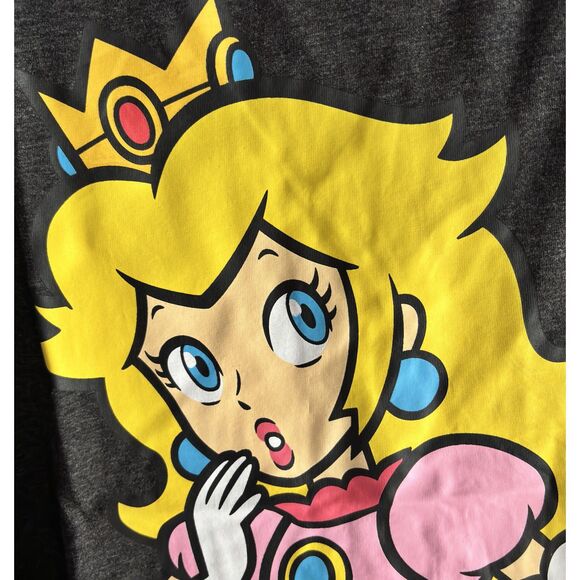 Nintendo Super Mario Men's Black Size XXL Princess Peaches T Shirt #F - Picture 3 of 4